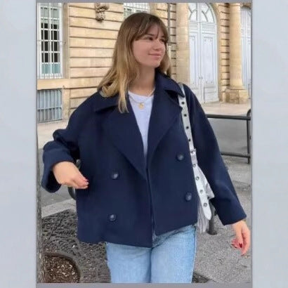 Dam elegant cropped blazerjacka med dubbel knapprad Mirla-Eva Jonsson