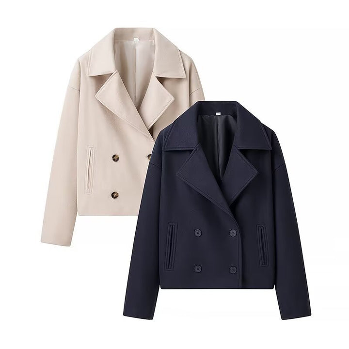 Dam elegant cropped blazerjacka med dubbel knapprad Mirla-Eva Jonsson