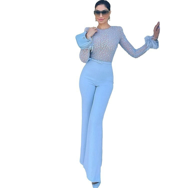 Dam elegant glittrande topp med extravaganta ärmdetaljer Eva Jonsson-Eva Jonsson