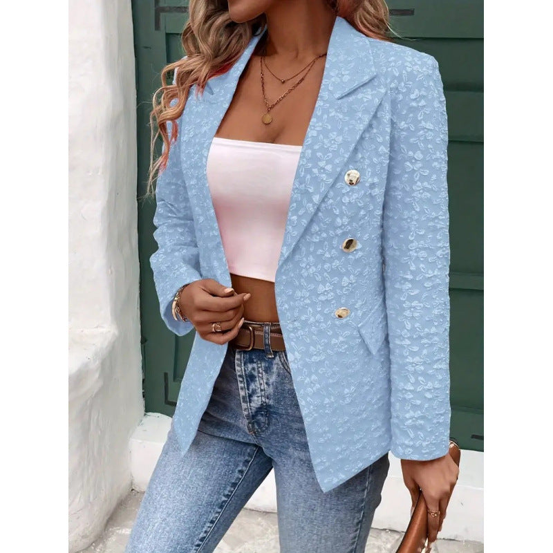 Dam elegant kavaj med strukturerat mönster och dubbel knappslå Eva Jonsson-Eva Jonsson