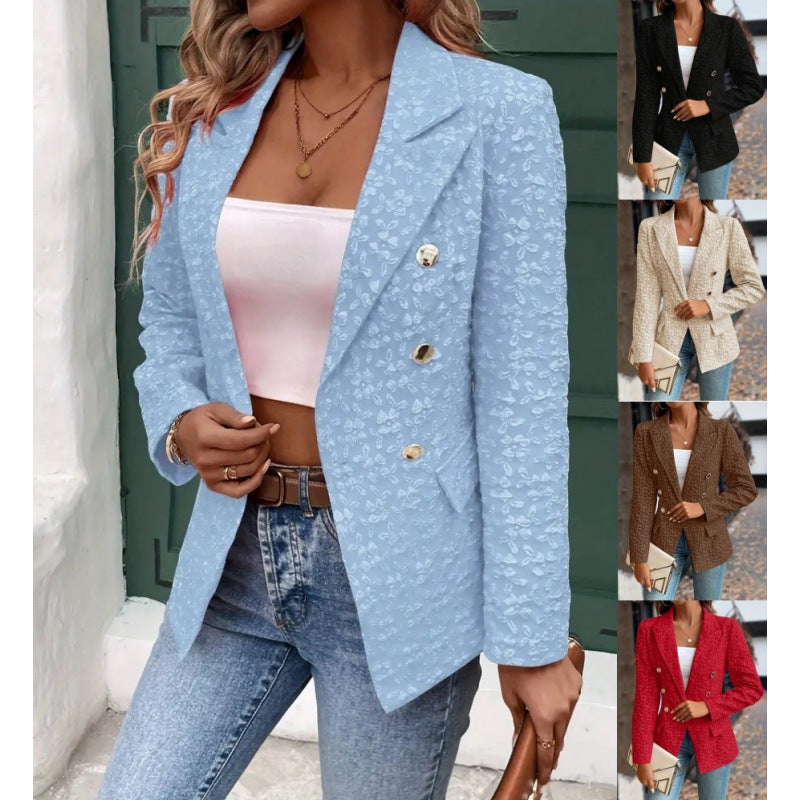 Dam elegant kavaj med strukturerat mönster och dubbel knappslå Eva Jonsson-Eva Jonsson