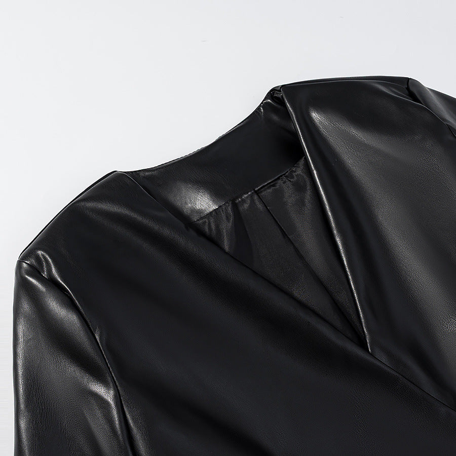 Dam elegant konstläderjacka Eva Jonsson-Eva Jonsson