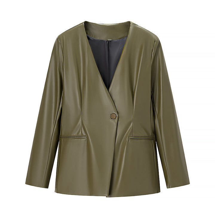 Dam elegant konstläderjacka Eva Jonsson-Eva Jonsson