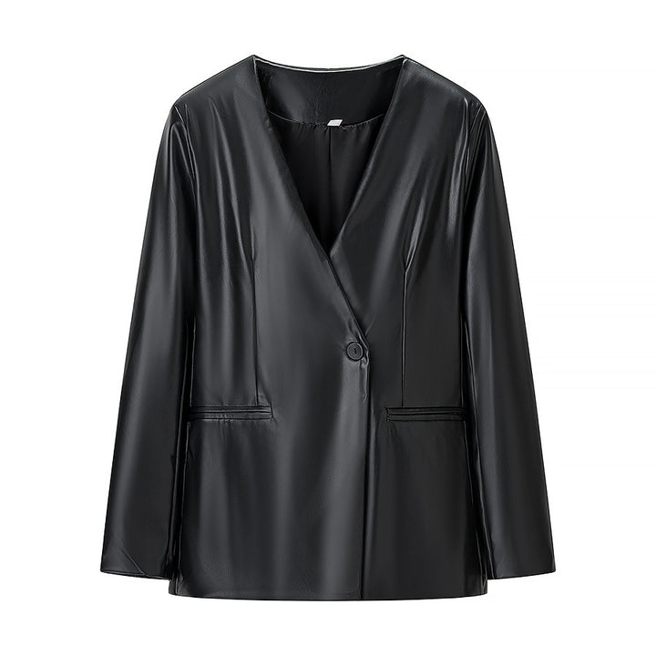 Dam elegant konstläderjacka Eva Jonsson-Eva Jonsson