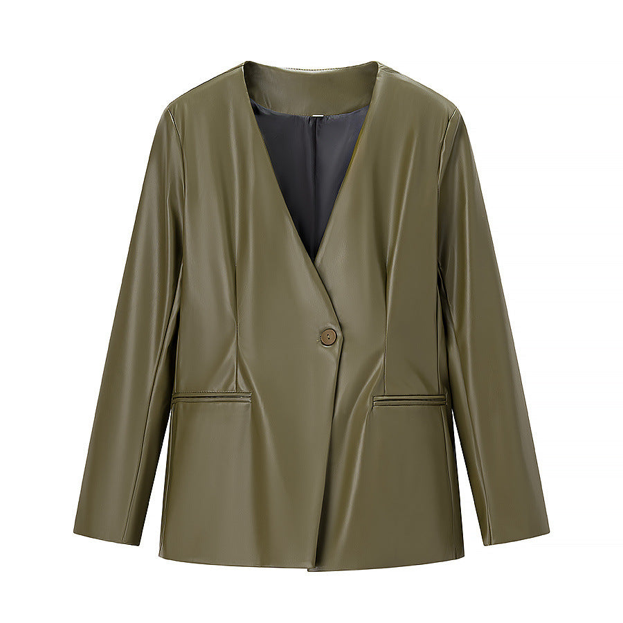 Dam elegant konstläderjacka Eva Jonsson-Eva Jonsson