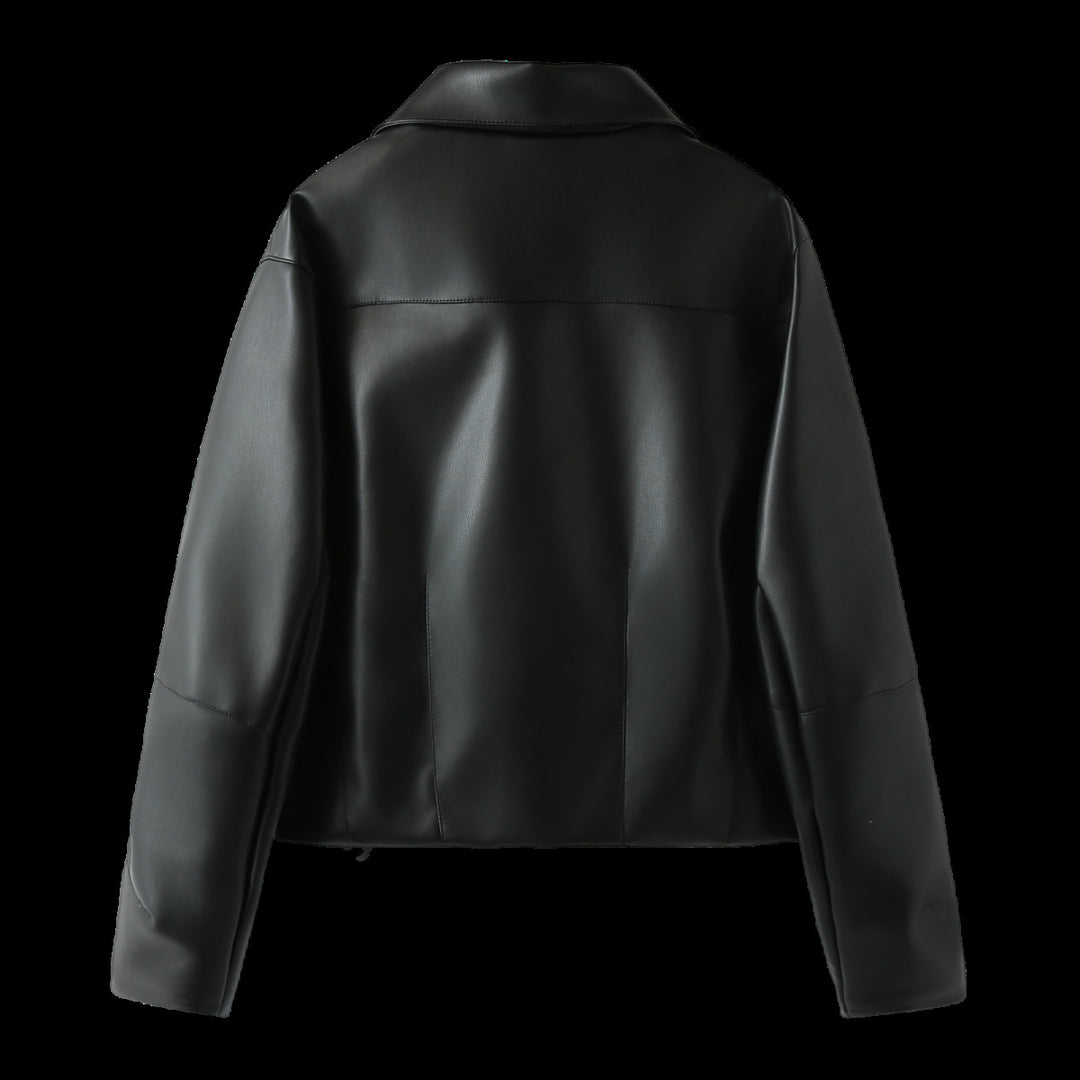 Dam elegant konstläderjacka med modern silhuett och praktiska fickor Eva Jonsson-Eva Jonsson