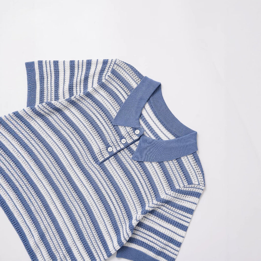 Dam elegant kortärmad polo med strukturerad väv och klassisk krage Eva Jonsson-Eva Jonsson