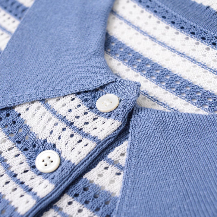 Dam elegant kortärmad polo med strukturerad väv och klassisk krage Eva Jonsson-Eva Jonsson