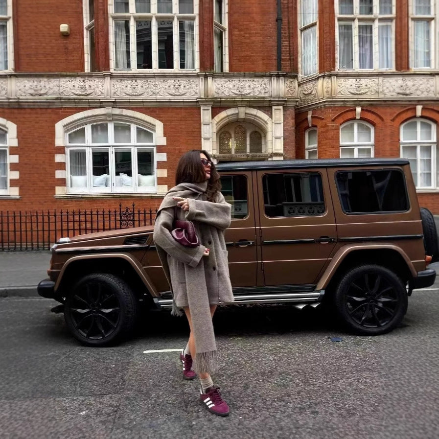 Dam elegant oversized jacka i varm ull med fickor Eva Jonsson-Eva Jonsson