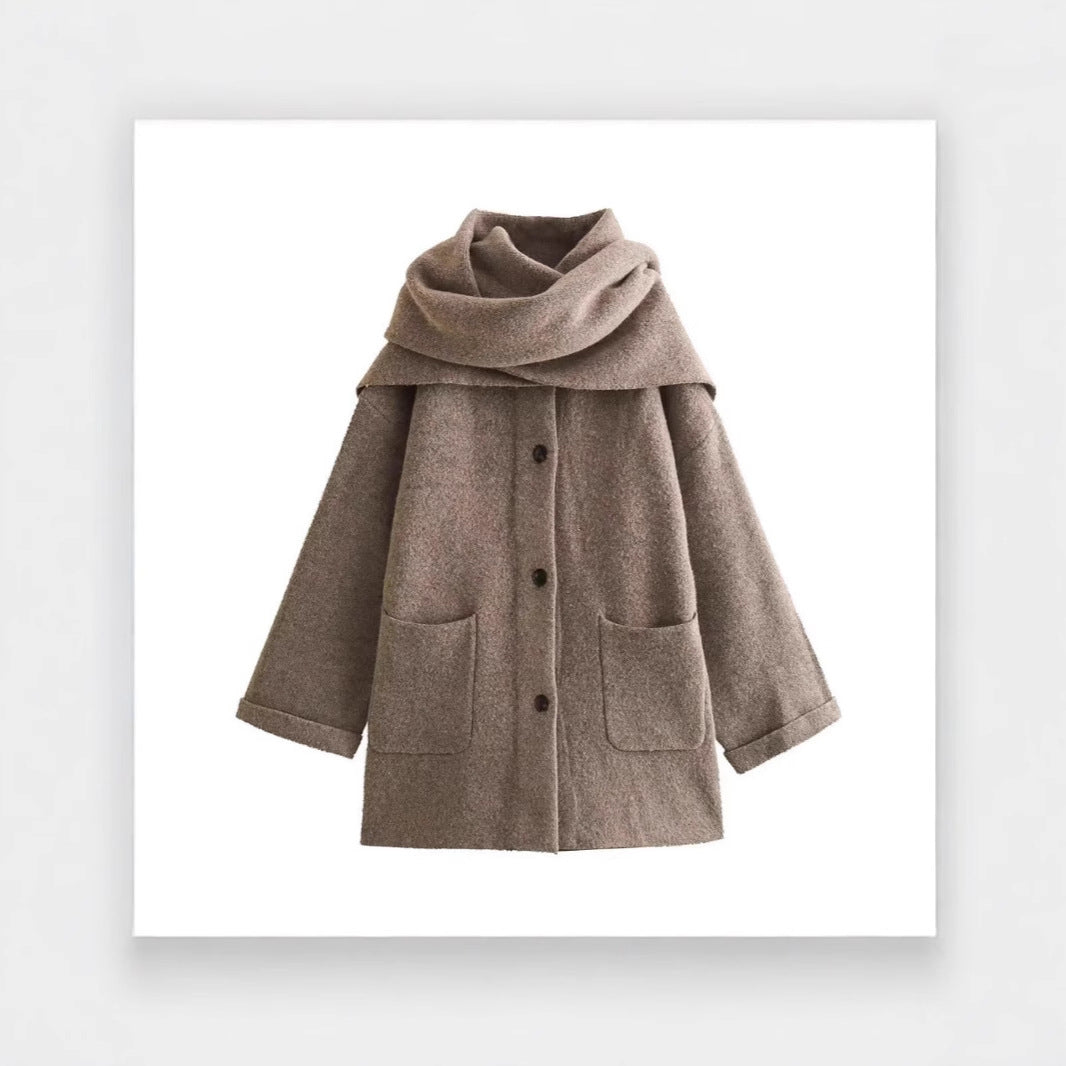 Dam elegant oversized jacka i varm ull med fickor Eva Jonsson-Eva Jonsson