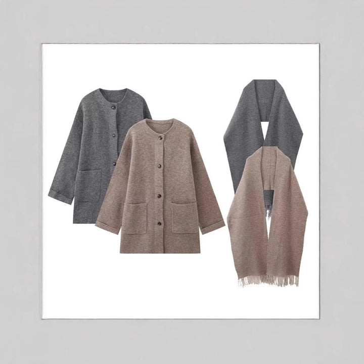Dam elegant oversized jacka i varm ull med fickor Eva Jonsson-Eva Jonsson