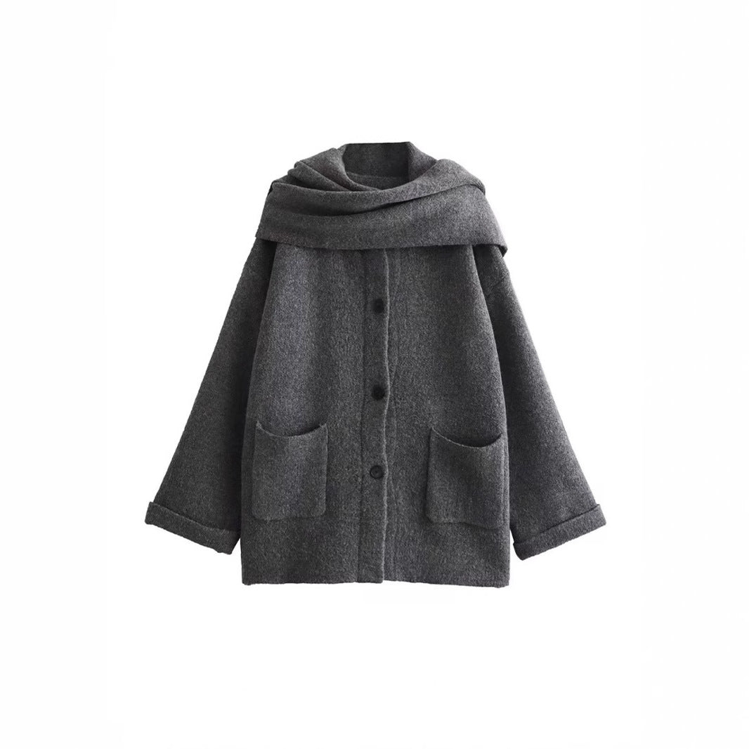 Dam elegant oversized jacka i varm ull med fickor Eva Jonsson-Eva Jonsson