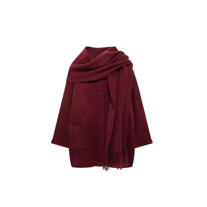 Dam elegant oversized jacka i varm ull med fickor Eva Jonsson-Eva Jonsson