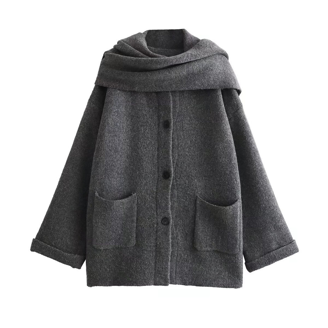 Dam elegant oversized jacka i varm ull med fickor Eva Jonsson-Eva Jonsson