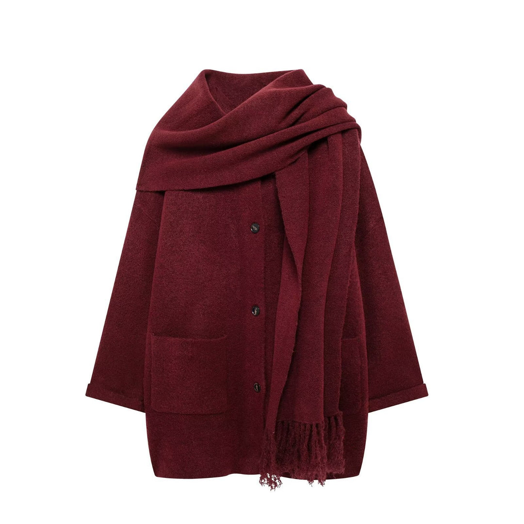 Dam elegant oversized jacka i varm ull med fickor Eva Jonsson-Eva Jonsson