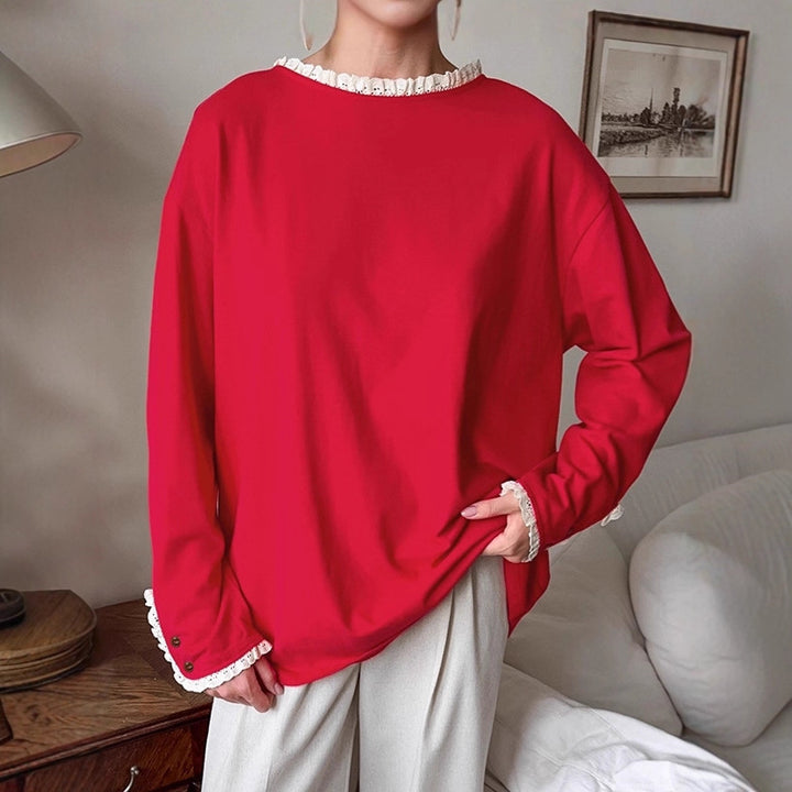 Dam elegant oversized tröja med volangärmar Mirla-Eva Jonsson