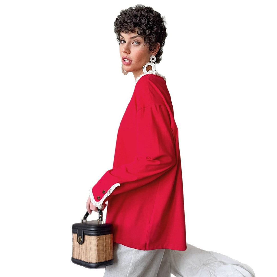 Dam elegant oversized tröja med volangärmar Mirla-Eva Jonsson
