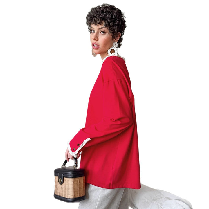 Dam elegant oversized tröja med volangärmar Mirla-Eva Jonsson