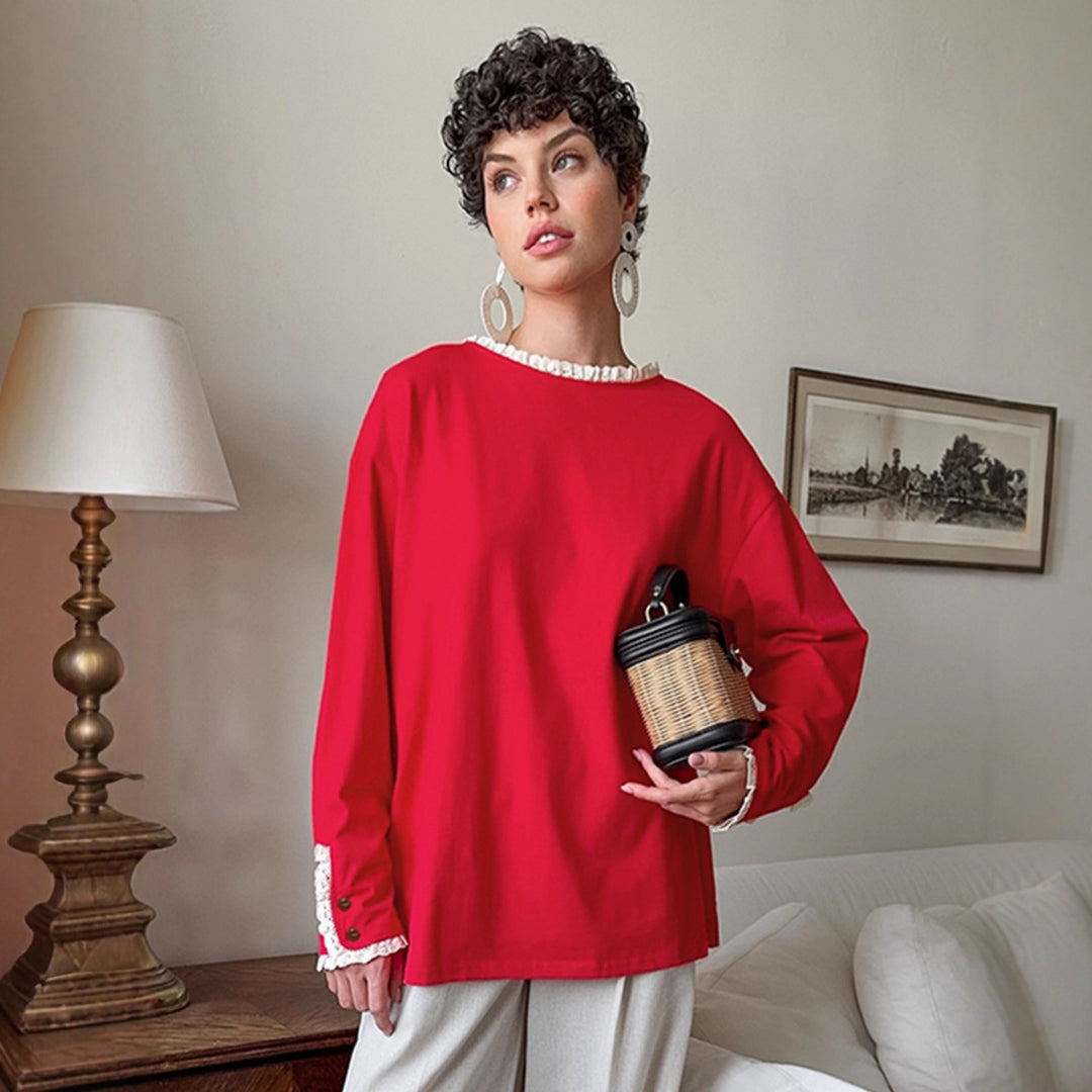 Dam elegant oversized tröja med volangärmar Mirla-Eva Jonsson