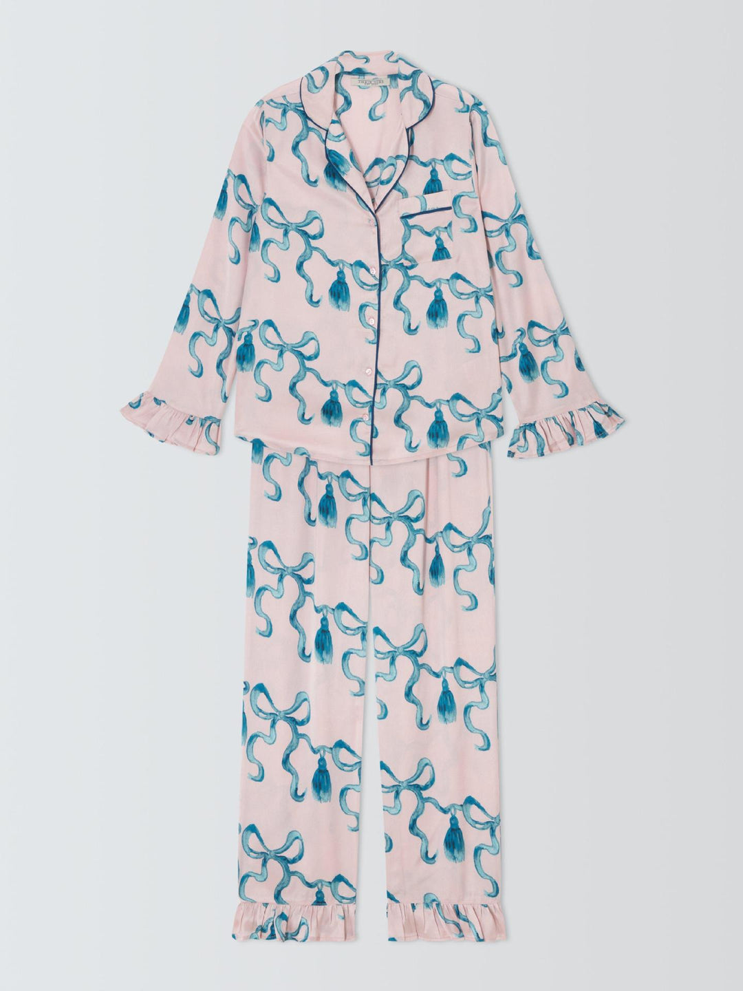 Dam elegant pyjamas set med volangdetaljer Eva Jonsson-Eva Jonsson