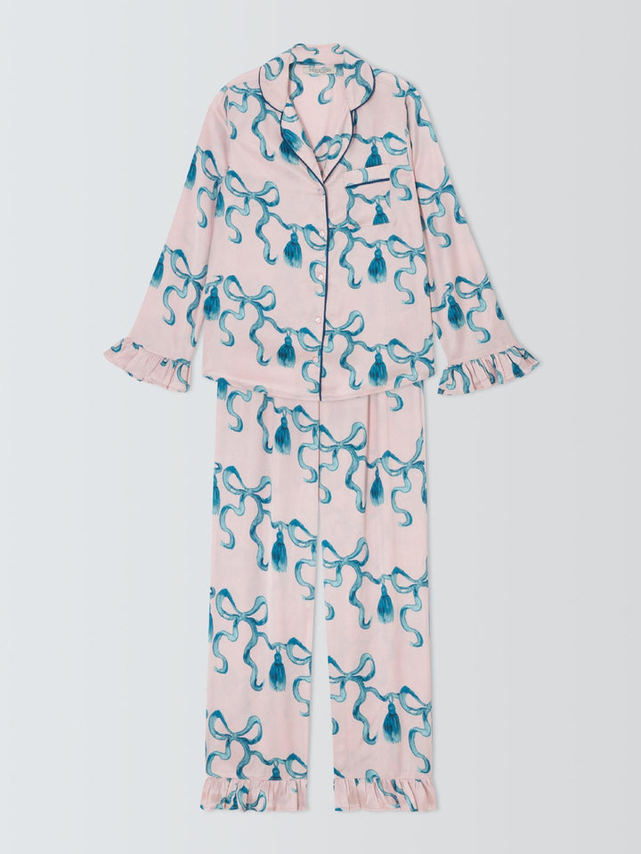 Dam elegant pyjamas set med volangdetaljer Eva Jonsson-Eva Jonsson