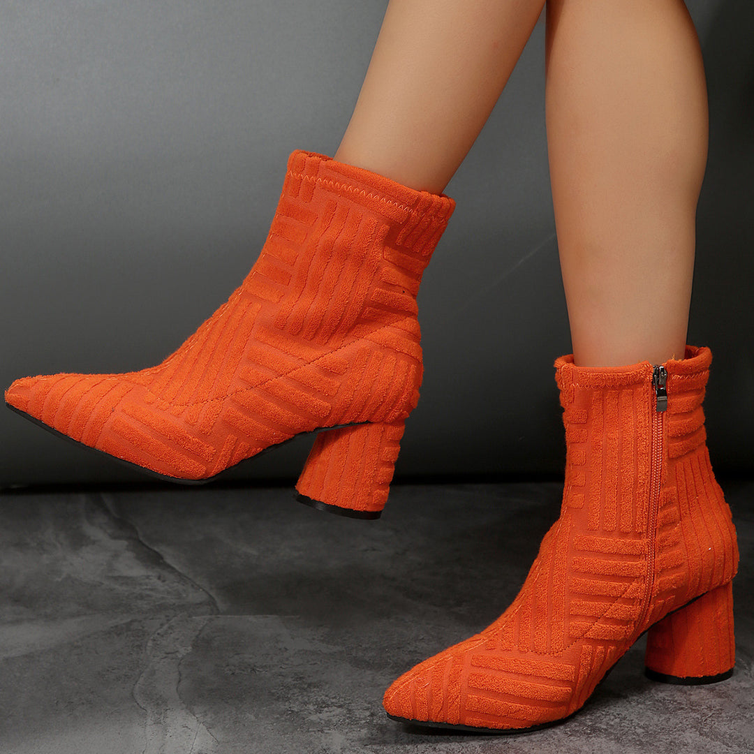 Dam eleganta Ankle Boots med strukturerat material Mirla-Eva Jonsson