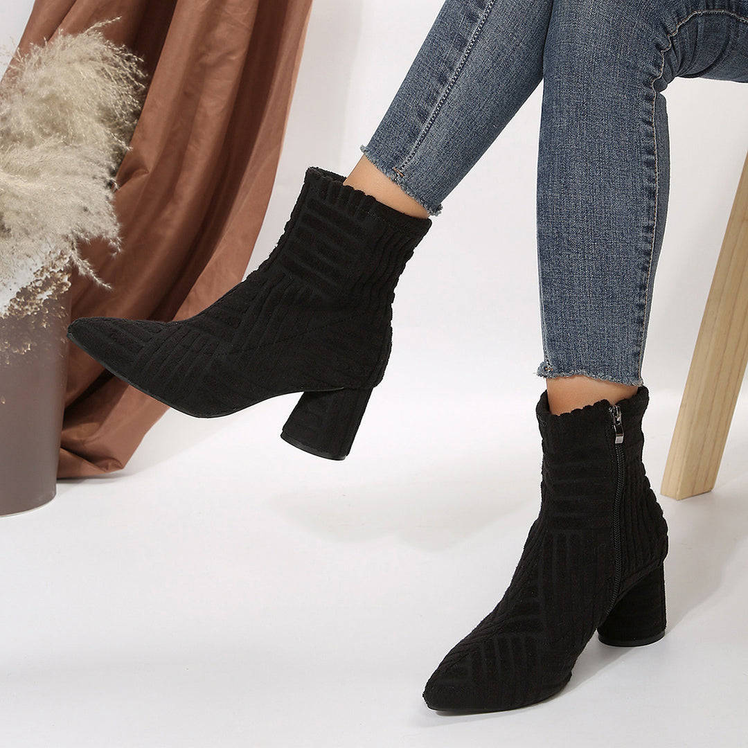 Dam eleganta Ankle Boots med strukturerat material Mirla-Eva Jonsson