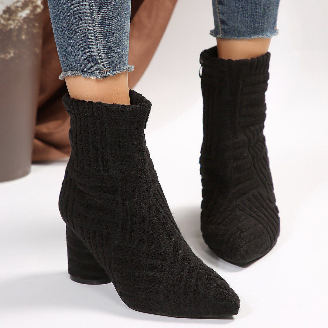 Dam eleganta Ankle Boots med strukturerat material Mirla-Eva Jonsson