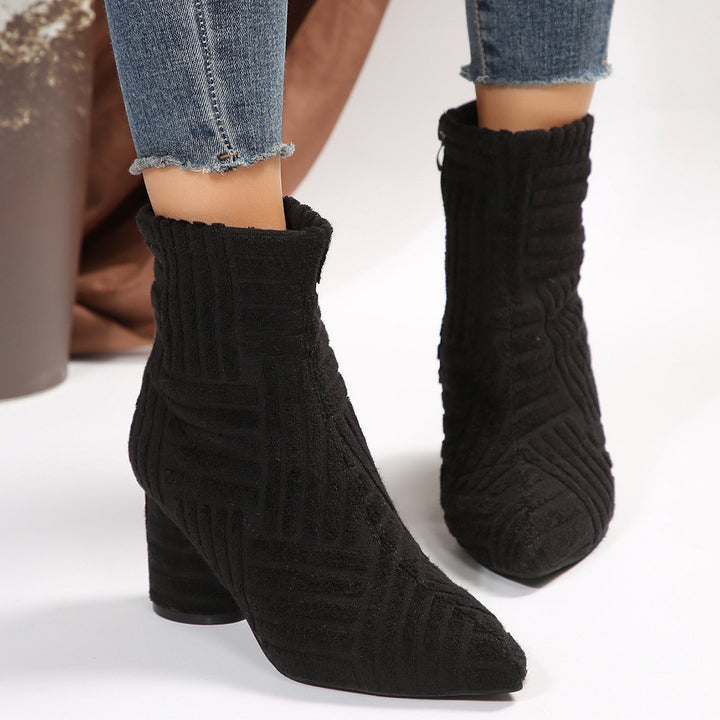 Dam eleganta Ankle Boots med strukturerat material Mirla-Eva Jonsson
