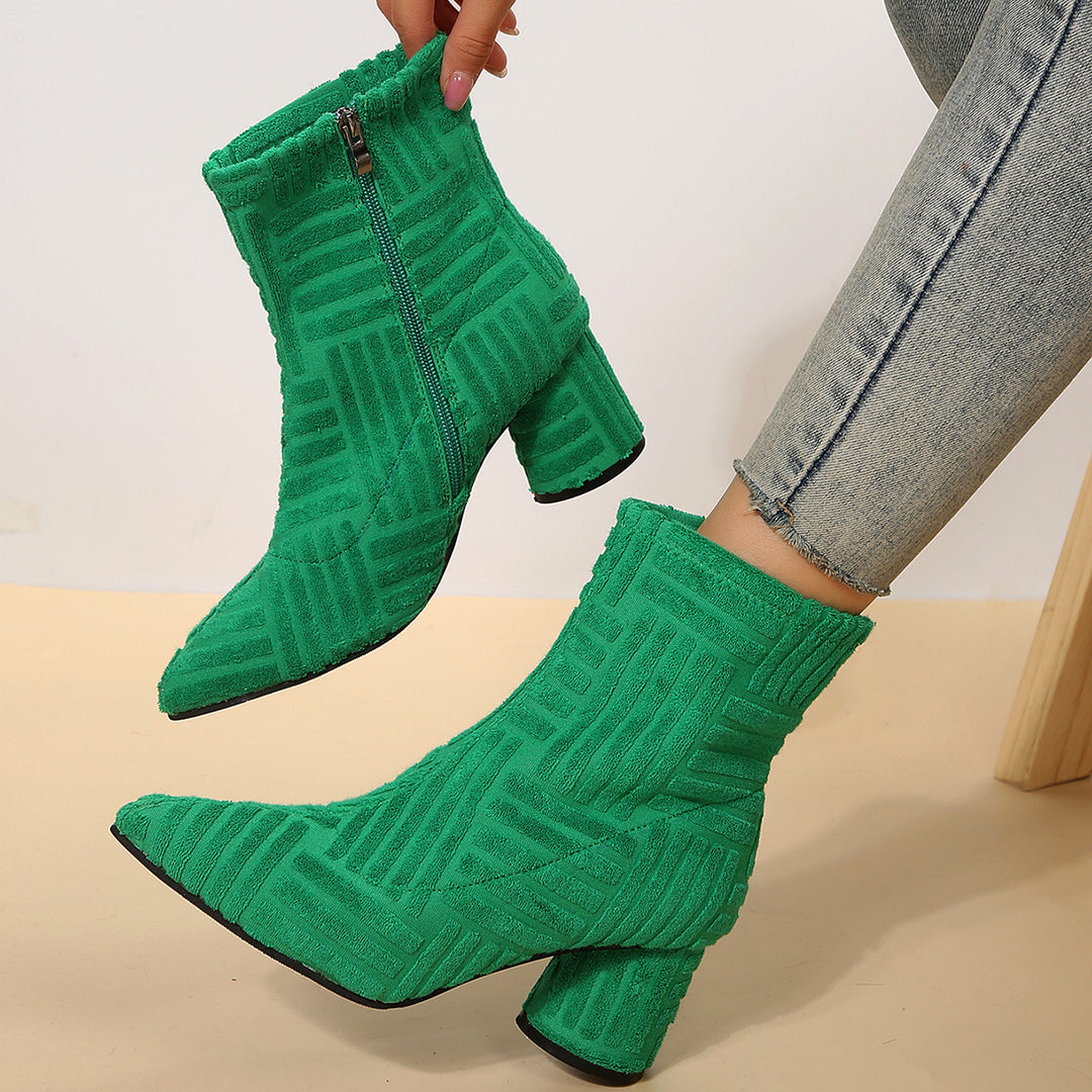 Dam eleganta Ankle Boots med strukturerat material Mirla-Eva Jonsson