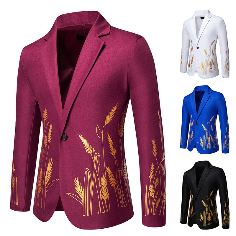 Dam eleganta blazer med konstnärligt växtmönster och fin textur Mirla-Eva Jonsson