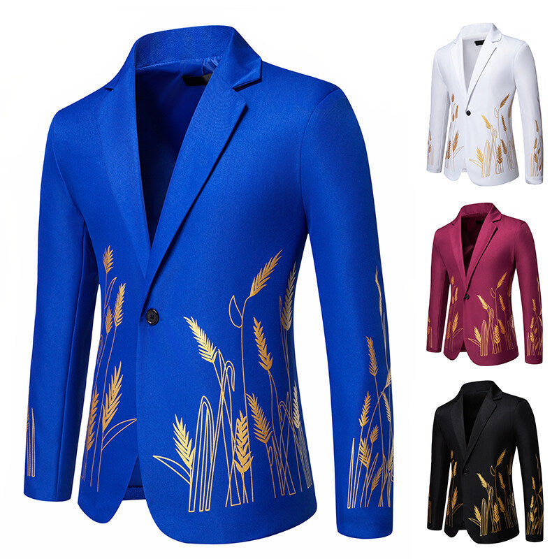 Dam eleganta blazer med konstnärligt växtmönster och fin textur Mirla-Eva Jonsson