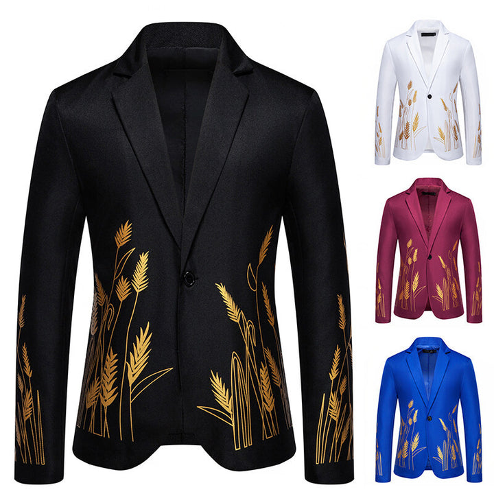 Dam eleganta blazer med konstnärligt växtmönster och fin textur Mirla-Eva Jonsson