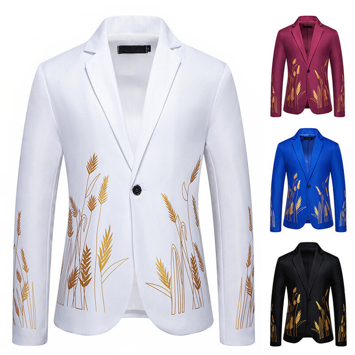 Dam eleganta blazer med konstnärligt växtmönster och fin textur Mirla-Eva Jonsson