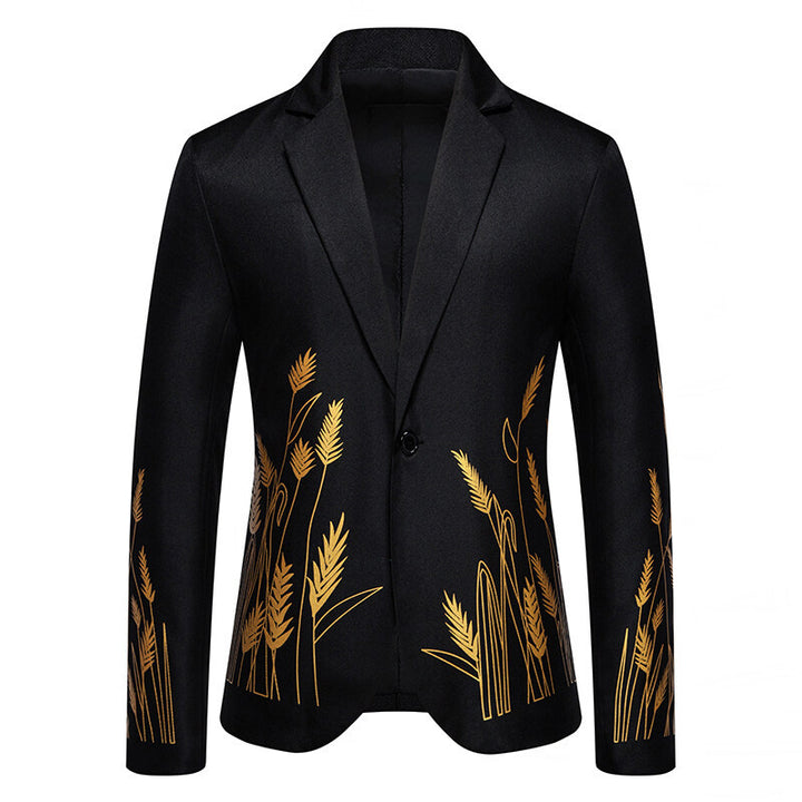 Dam eleganta blazer med konstnärligt växtmönster och fin textur Mirla-Eva Jonsson