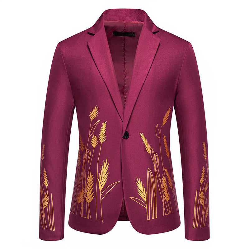 Dam eleganta blazer med konstnärligt växtmönster och fin textur Mirla-Eva Jonsson