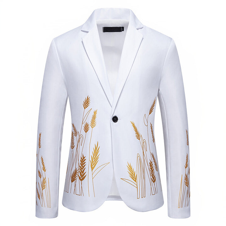 Dam eleganta blazer med konstnärligt växtmönster och fin textur Mirla-Eva Jonsson