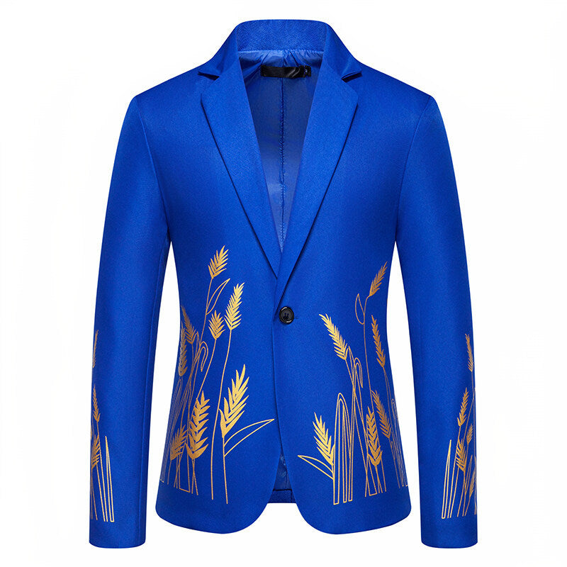 Dam eleganta blazer med konstnärligt växtmönster och fin textur Mirla-Eva Jonsson