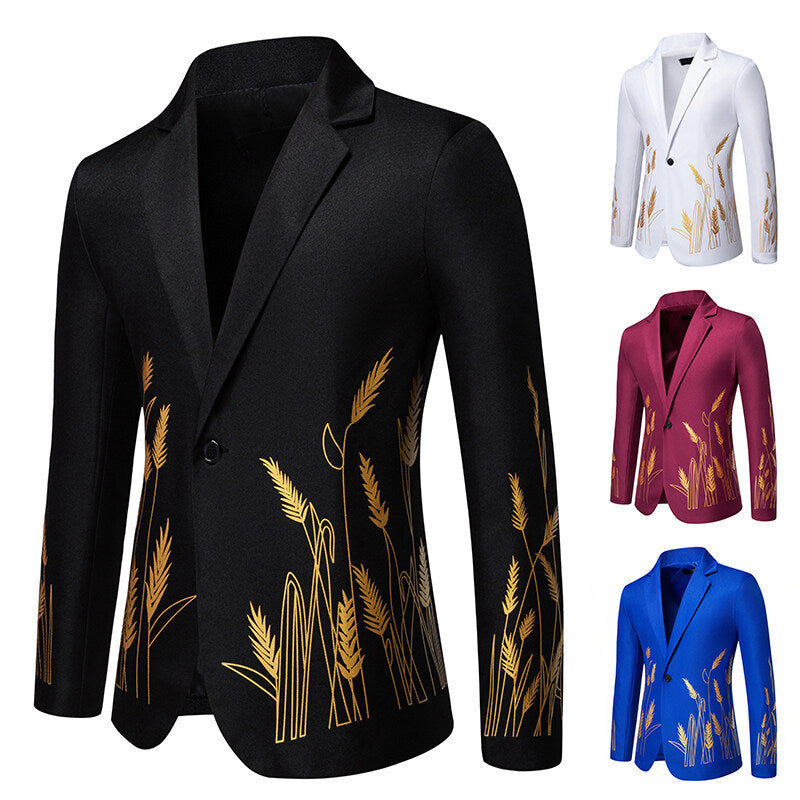 Dam eleganta blazer med konstnärligt växtmönster och fin textur Mirla-Eva Jonsson