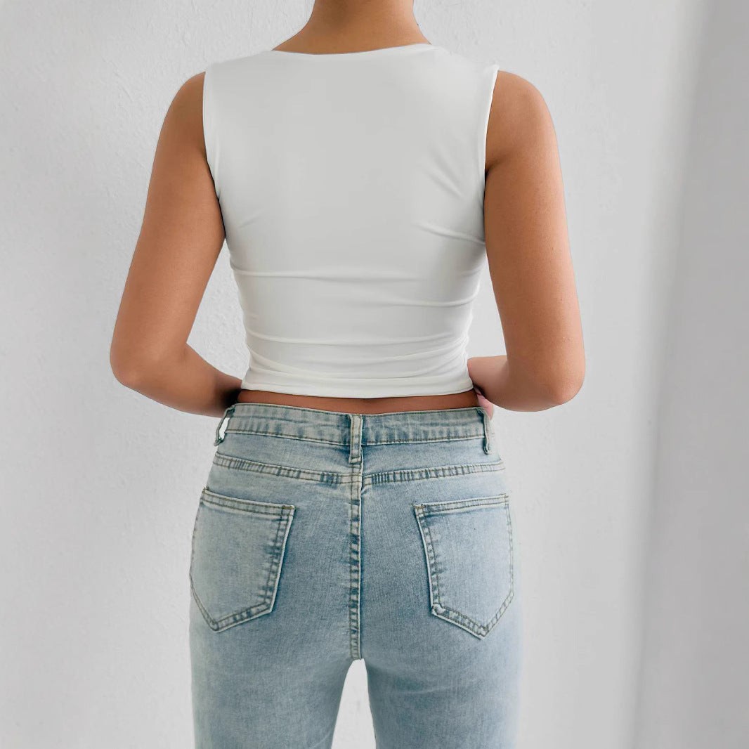 Dam figurformande Crop-Top med djup V-ringning Mirla-Eva Jonsson