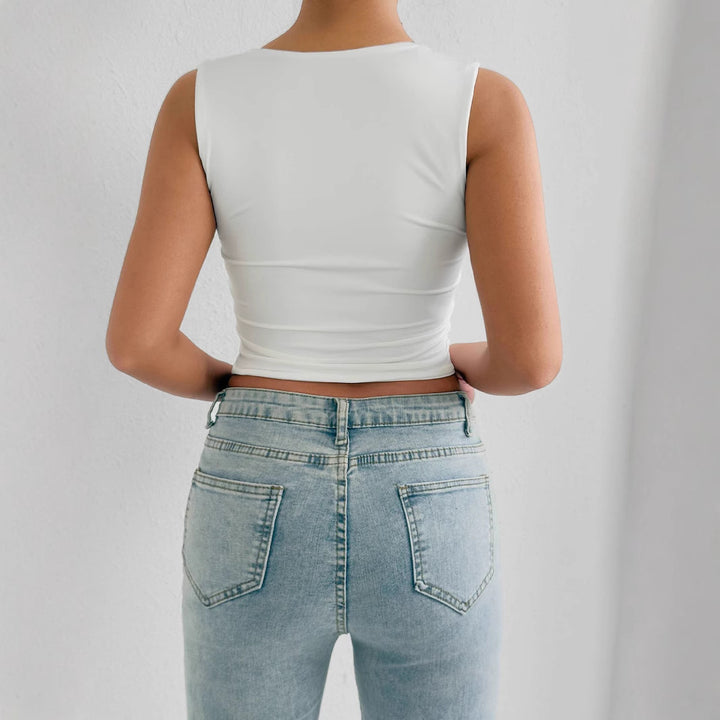 Dam figurformande Crop-Top med djup V-ringning Mirla-Eva Jonsson