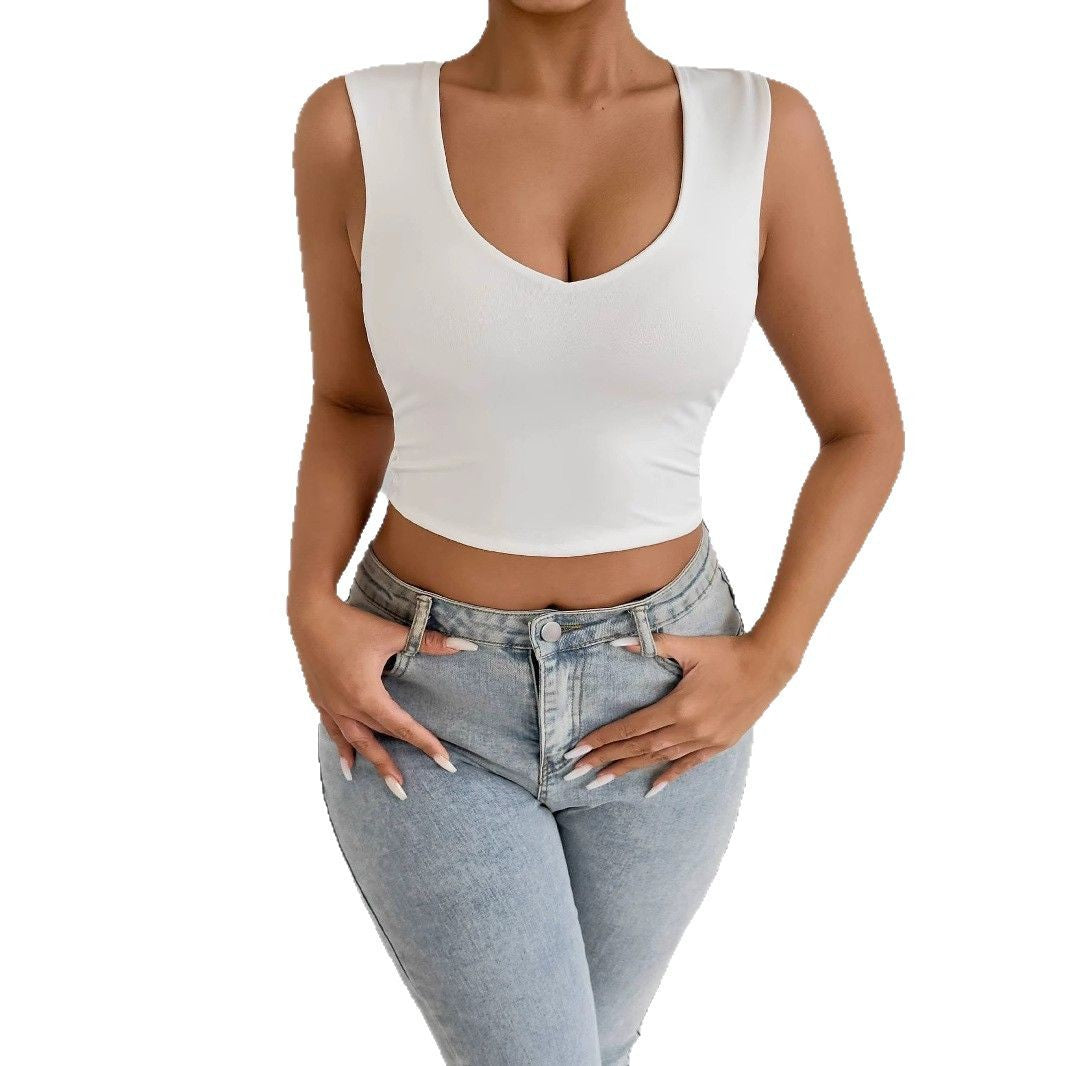 Dam figurformande Crop-Top med djup V-ringning Mirla-Eva Jonsson