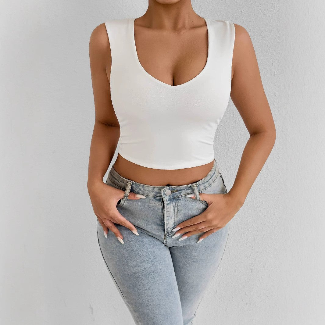 Dam figurformande Crop-Top med djup V-ringning Mirla-Eva Jonsson