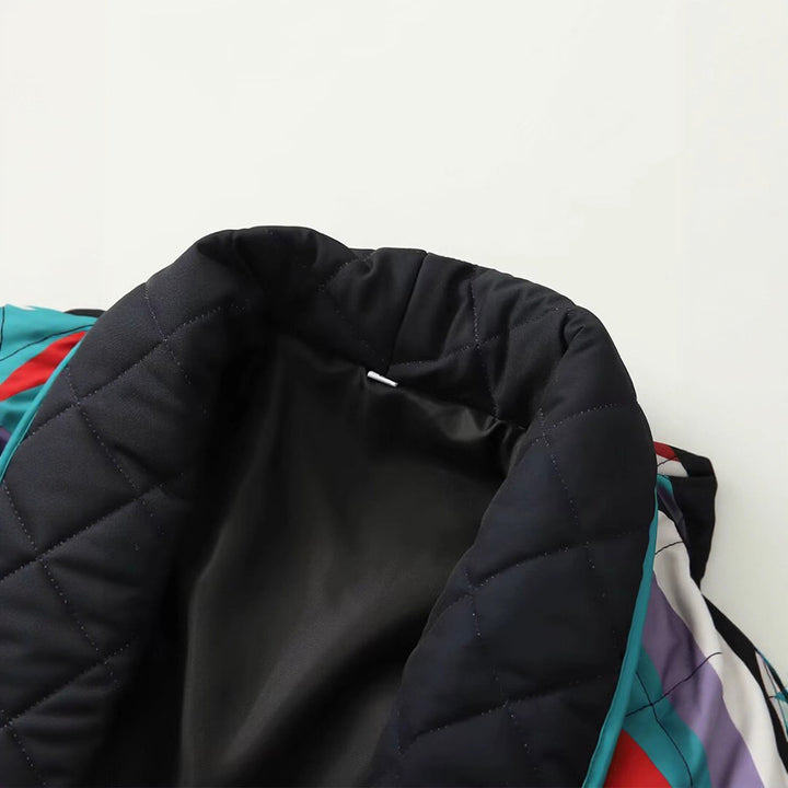 Dam gesteppt oversized hoodie jacka med färggd design Mirla-Eva Jonsson
