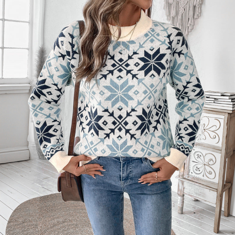 Dam gestrickad tröja i skandi-stil Mirla-Eva Jonsson