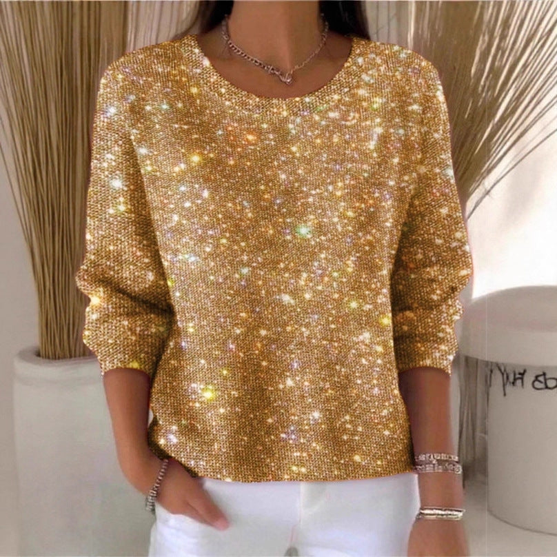Dam glittrig pullover med glittrande effekt och lös passform Mirla-Eva Jonsson