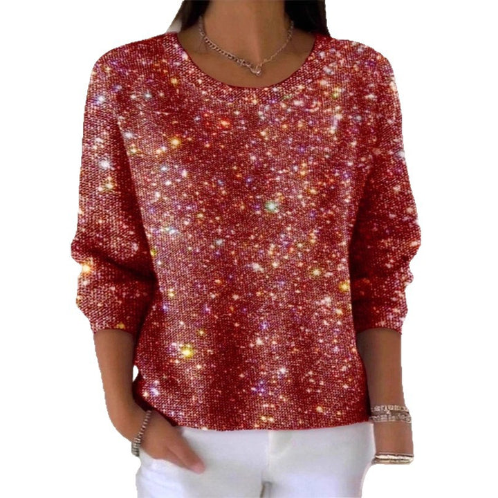 Dam glittrig pullover med glittrande effekt och lös passform Mirla-Eva Jonsson