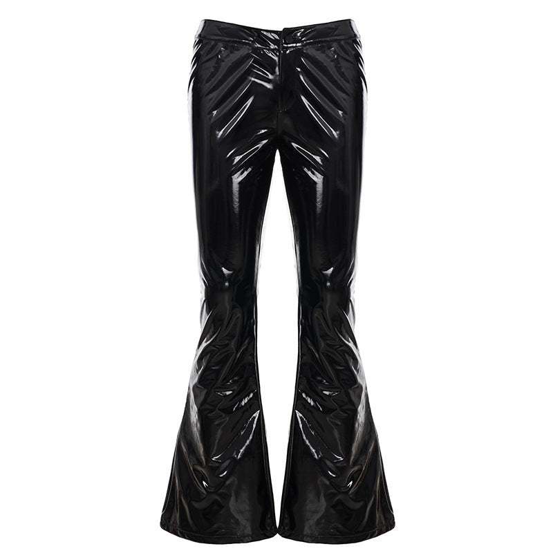 Dam high-gloss training pants with flared leg and elastic waist Mirla-Eva Jonsson