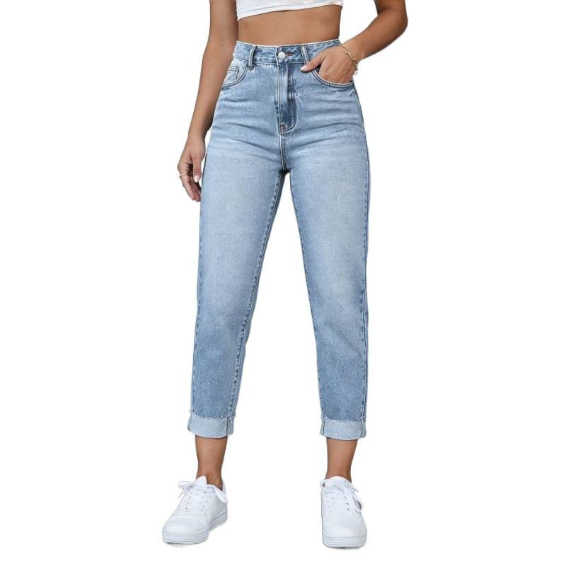 Dam högskuren jeans med fransade fållar Mirla-Eva Jonsson