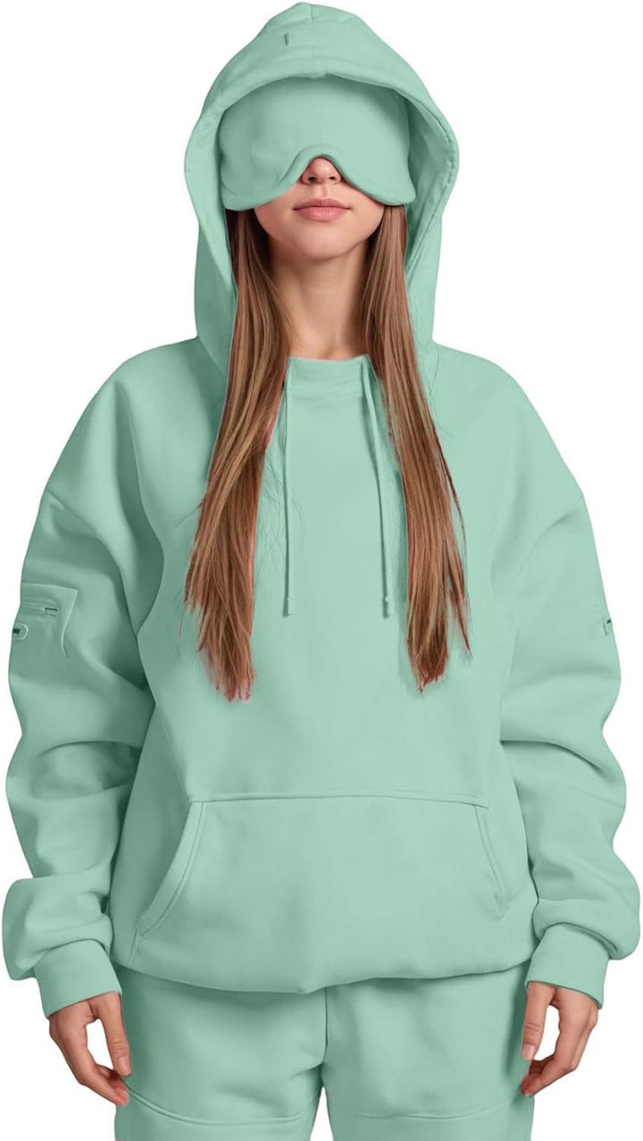 Dam hoodie med integrerad sovmaskdesign Mirla-Eva Jonsson